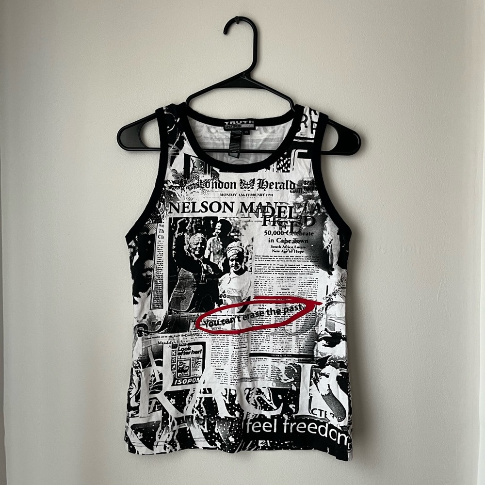 Women’s Truth Apartheid Museum Nelson Mandela Tank Top Size XS